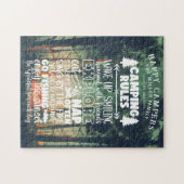 Puzzle Happy Campers | Nom de famille Règles de camping (Horizontal)