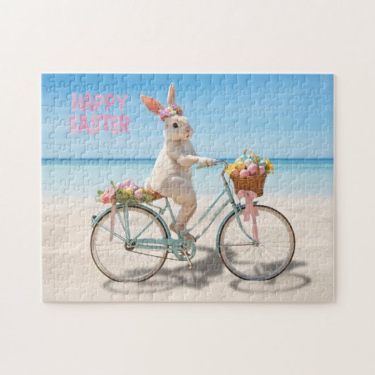 Puzzle Happy Easter Hilton Head Island Bicycle on Beach (Horizontal)