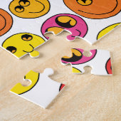 Puzzle Happy Emoji Face Funny Jaune rose rouge orange (Côté)