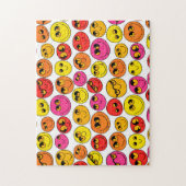 Puzzle Happy Emoji Face Funny Jaune rose rouge orange (Vertical)