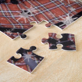 Puzzle Happy girl decorating Christmas tree (Côté)