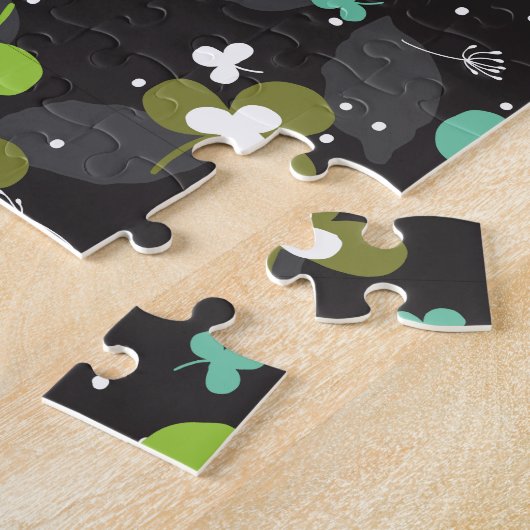 Puzzle Happy Green Clover Feuille Motif d'art II (Côté)