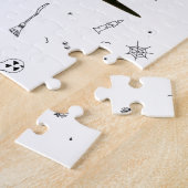 Puzzle Happy Halloween chat et citrouille (Côté)