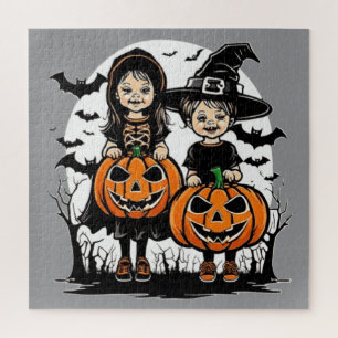 Puzzle Happy Halloween éffrayant traitement ou astuces de