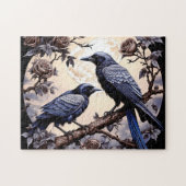 Puzzle Happy Halloween Ravens And Roses (Horizontal)