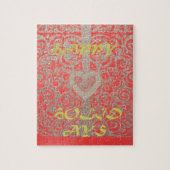 Puzzle Happy Holidays Parties scintillant rouge design co (Vertical)