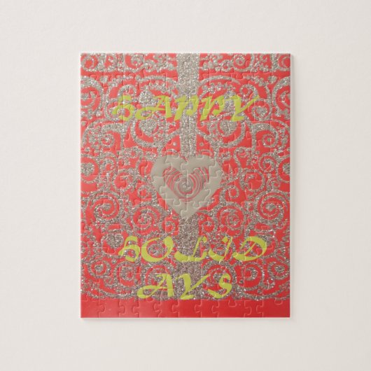 Puzzle Happy Holidays Parties scintillant rouge design co (Vertical)