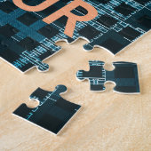 Puzzle Happy Hour Texte bleu Vector Art Imprimer (Côté)