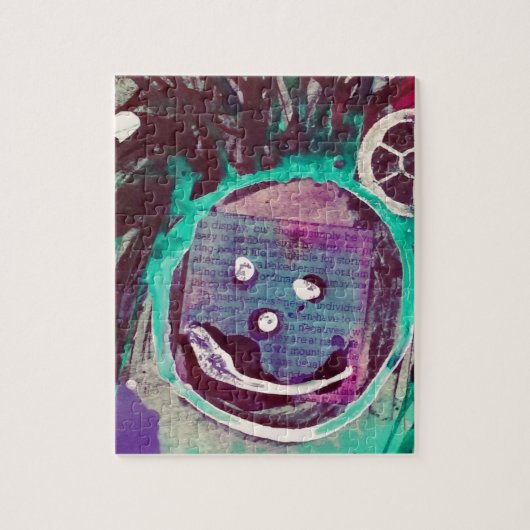Puzzle Happy Mixed Media Collage (Vertical)