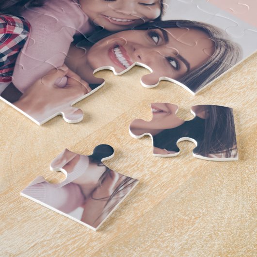 Puzzle Happy Mother's Day Photo Collage & Floral Pattern (Côté)