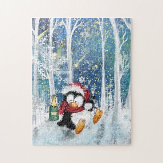 Puzzle Happy Penguin - Célébration de Noël Peinture amusa (Vertical)