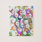 Puzzle Happy Snowmans - Joyeuse fête de Noël (Vertical)