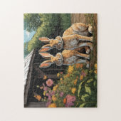 Puzzle Hares de ferme rustiques (Vertical)
