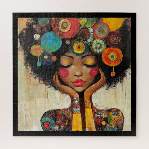 Puzzle Harmonie de femme noire colorée