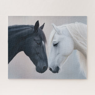 Puzzle Harmonie équine Yin Yang : Chevaux noirs et blancs