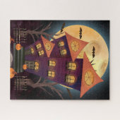 Puzzle Hauning Purple Moon Maison Éffrayante Halloween (Horizontal)