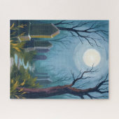 Puzzle Haunted Cemetery | Halloween Spooky Painting (Horizontal)
