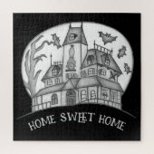 Puzzle Haunted House and Bats Halloween  (Vertical)