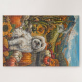 Puzzle Havanais Chien automne récolte Thanksgiving (Horizontal)