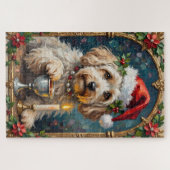 Puzzle Havanese Illuminated Manuscript Christmas Hat (Horizontal)