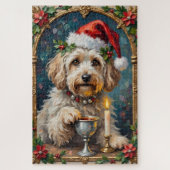 Puzzle Havanese Illuminated Manuscript Christmas Hat (Vertical)