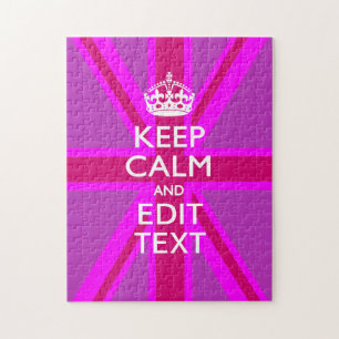 Puzzle Have Your Keep Calm Text on Pink Union Jack