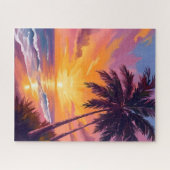 Puzzle Hawaii Beach Sunset Painting Travel (Horizontal)