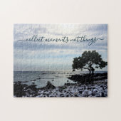 Puzzle Hawaii Beach Tree Silhouette Collect Moments Citat (Horizontal)