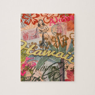 Puzzle Hawaii Hula Fleur Voyage Vintage