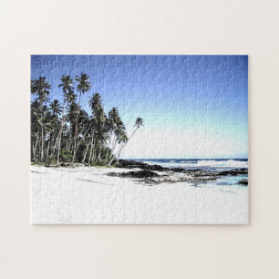 Puzzle Hawaii Island Travel Beach Palm Trees