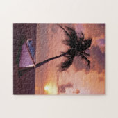 Puzzle Hawaii Island Travel Beach Sunset Palm Tree Boat (Horizontal)