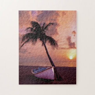 Puzzle Hawaii Island Travel Beach Sunset Palm Tree Boat