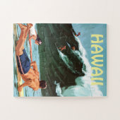 Puzzle Hawaii, surfeurs attendant une grosse vague, (Horizontal)
