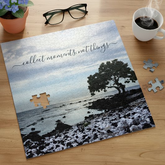 Puzzle Hawaii Tree Silhouette Beach Collect Moments Citat