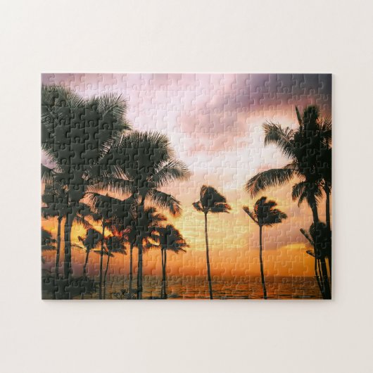 Puzzle Hawaiian Beach Palm Trees Sunset - Hawaii Travel (Horizontal)