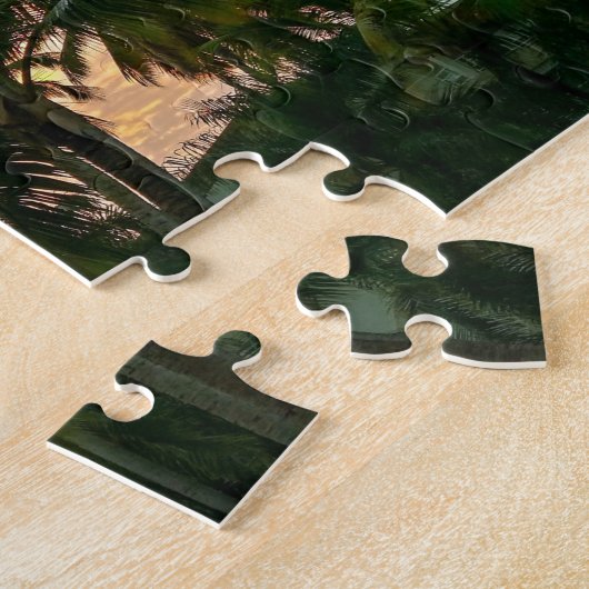 Puzzle Hawaiian Exotic Beach Palm Trees Sunset (Côté)