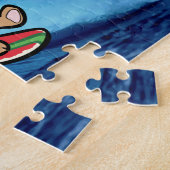Puzzle Hawaiian Surfing Bunny Cartoon de vacances (Côté)
