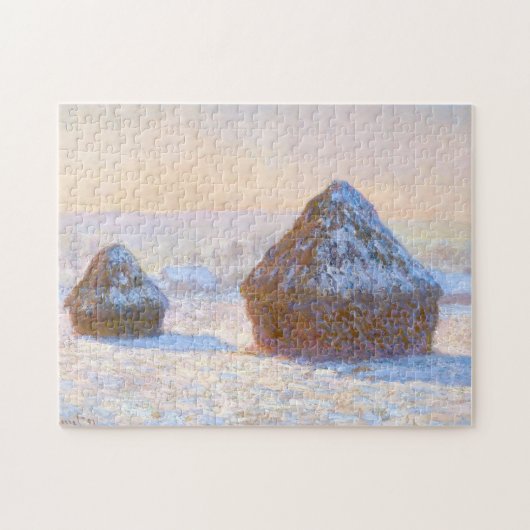 Puzzle Haystacks Effet Neige Matin Monet Fine Art (Horizontal)
