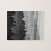 Puzzle Hazy Forest Hills Paysage noir et blanc Photo (Horizontal)