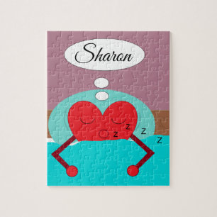 Puzzle Heart Dreams Purple and Green :