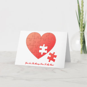 Puzzle Heart met artikel en citaat Kaart