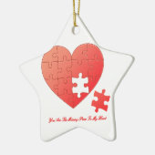 Puzzle Heart met ontbrekend stuk Keramisch Ornament (Links)