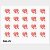 Puzzle Heart met stuk Ronde Sticker (Vel)