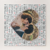 Puzzle Heart Shaped Photo True Love Valentines or Wedding (Horizontal)