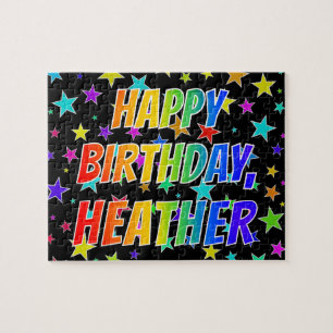 Puzzle "HEATHER" Prénom, amusant "HEUREUX ANNIVERSAIRE"