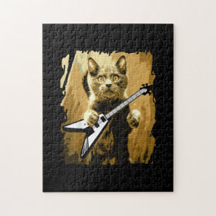 Puzzle Heavy metal guitar playing Cat Rocker Guitarist