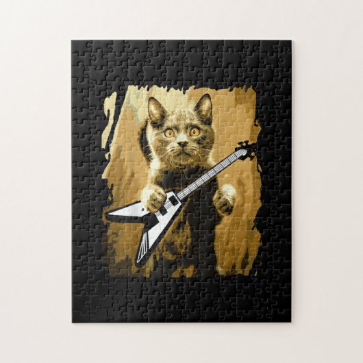 Puzzle Heavy metal guitar playing Cat Rocker Guitarist (Vertical)