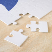 Puzzle Hebreu moderne Aleph Tav Blue Typographie blanche (Côté)