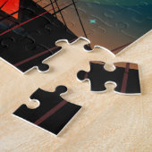 Puzzle Heimaey, île, affiche de vacances en camping. (Côté)