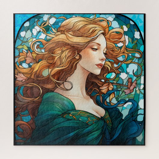 Puzzle Helena - Femme blonde foncée dans le style Art Nou (Vertical)